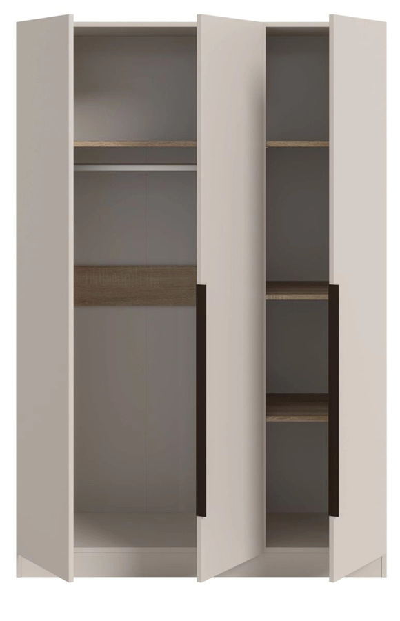 3-türiger Kleiderschrank Swan in Kaschmir, modern und matt, B/H: 120 x 181 cm - Bild 4