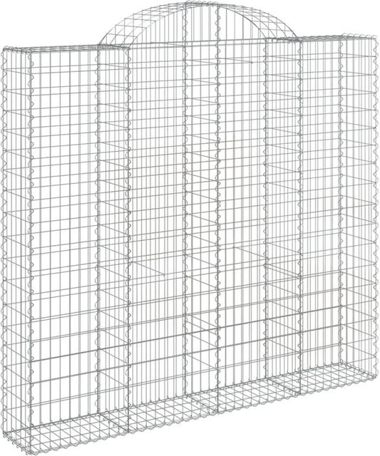 4er Set vidaXL Gabionen mit Hochbogen aus verzinktem Eisen in Silber, B/T/H: 200 x 30 x 200 cm - Bild 1