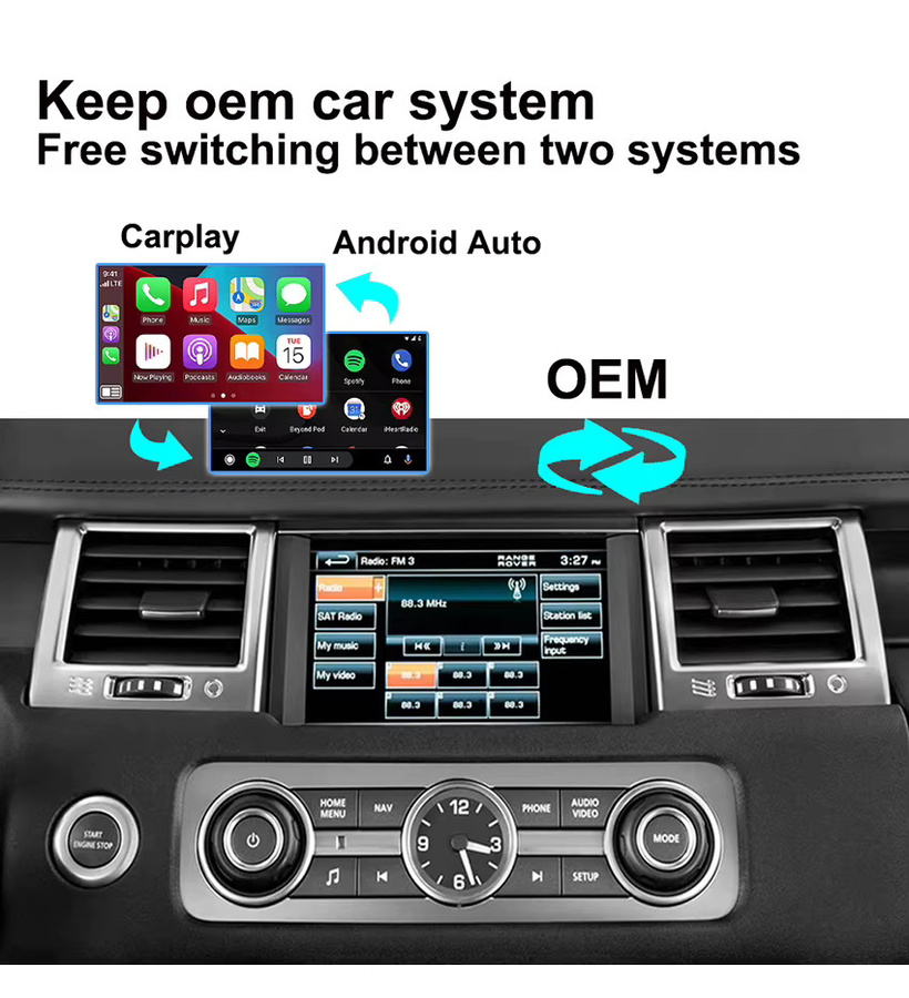 AUTOABC Drahtloser CarPlay und Android Auto Adapter für Land Rover Discovery 4 (2011-2016) mit Bosch System und Kamera-Unterstützung, Schwarz - Bild 5