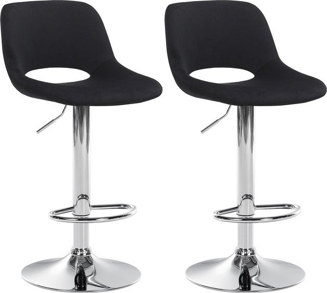 CLP 2er Set Barhocker Camden mit Samt-Bezug in modernem Design - Bild 1