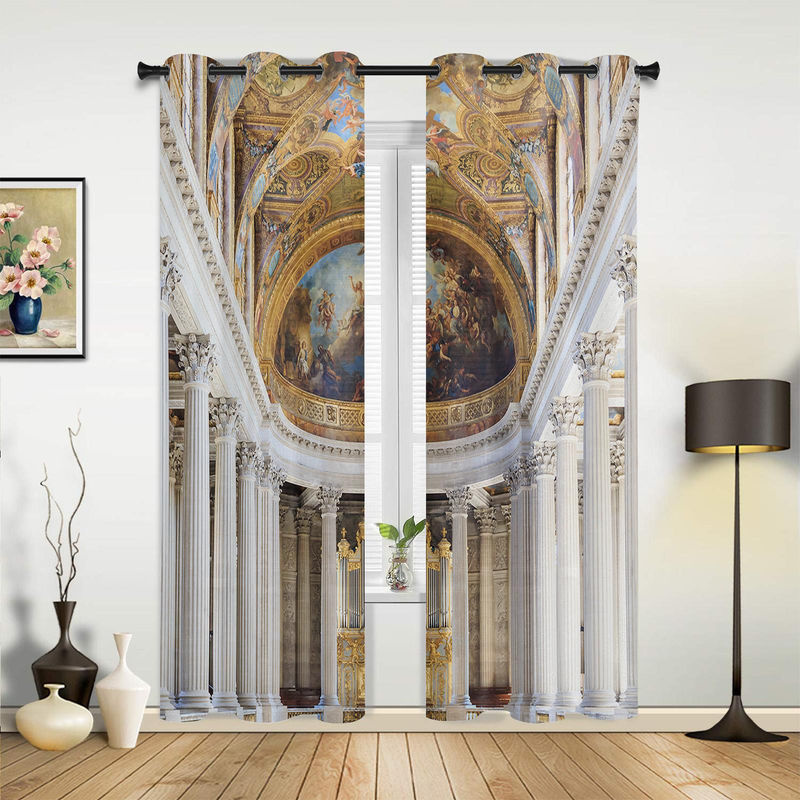 Super Six Fenstervorhang im Frankreich Palast Design, semi-transparent, Multicolour, Breite: 135 cm, Höhe: 60 cm - Bild 2