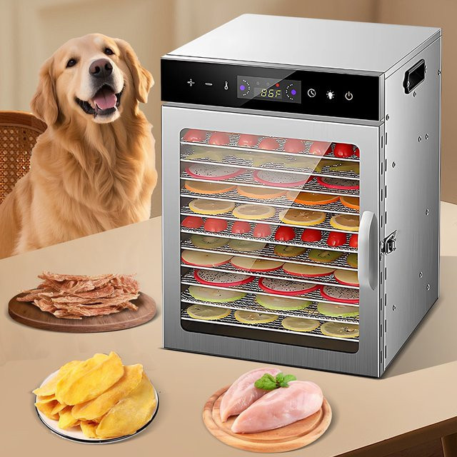 Bromose Dörrgerät für Obst und Gemüse mit 800W, 24-Stunden-Timer und Edelstahl-Trockengestell in Silber - Bild 1