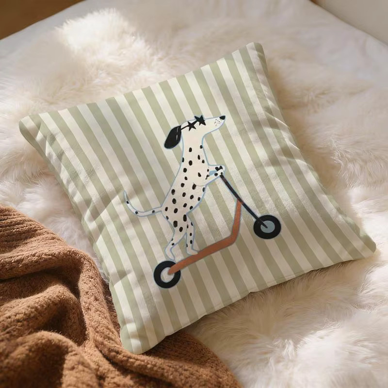 Dekorativer Kissenbezug mit Dalmatiner-Hund Motiv in Multicolour, quadratischer Roller-Kissenbezug für Sofa und Kinderzimmer, B/T/H: 45 x 45 x 45 cm - Bild 2