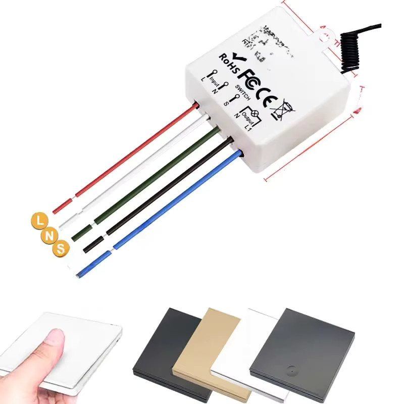 QIACHIP 433MHz Funk-Fernbedienungsschalter Relais im 86er Typ Wandpanel für Innenlichtschalter und Ventilatorlampen, Weiß - Bild 1