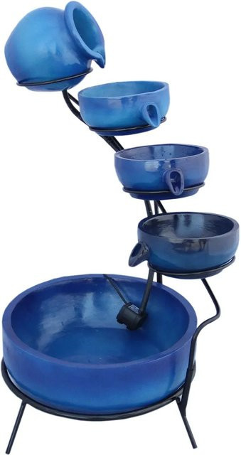 Monstershop Solar Kaskadenbrunnen mit Akku in Blau aus Kunstharz - Bild 1