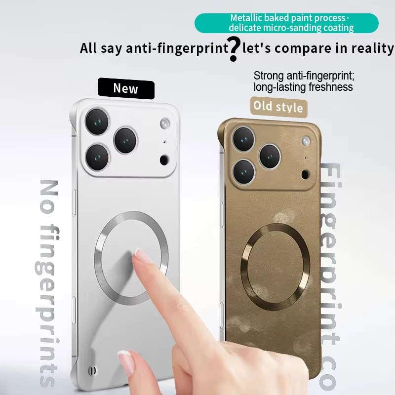 Rahmenlose magnetische Schutzhülle aus mattem PC für iPhone 18 Pro Max 17 16 15 14 13 Max, stoßfest und MagSafe kompatibel, Farbe: Grün - Bild 5