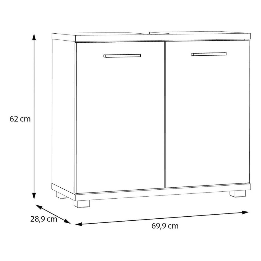 Waschbeckenunterschrank Champ in Eiche Artisan Nachbildung Salbei B/H/T: 70 x 62 x 29 cm - Bild 2