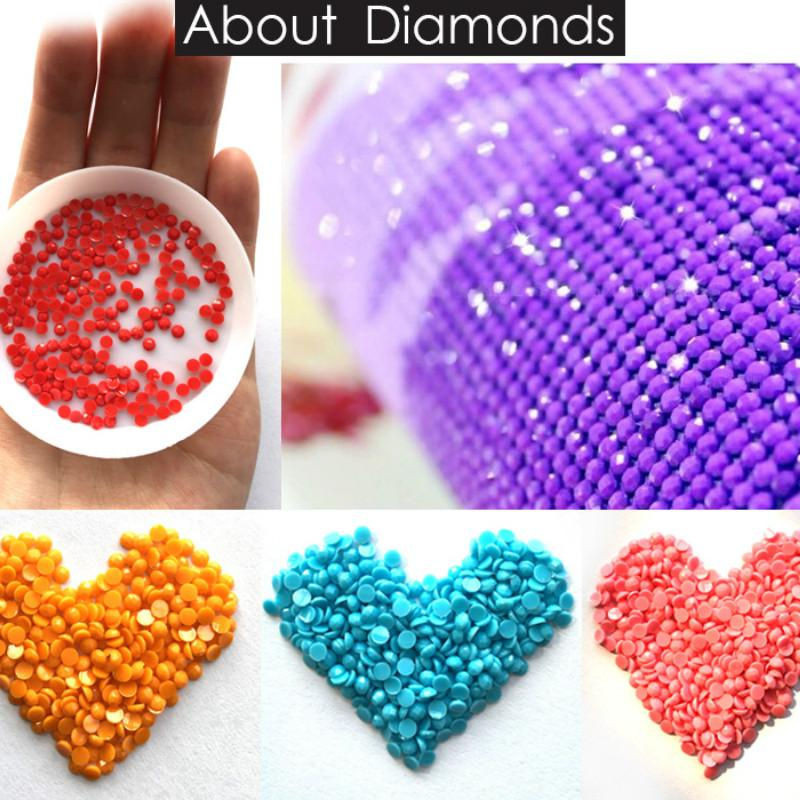 FIYO 5D Diamond Painting Rundes Mosaik Set mit Herz-Motiv, Mehrfarbig, B/H: 20 x 30 cm - Bild 1