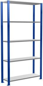 Schulte Grundregal Steckregal MULTIplus85 mit 5 Fachböden und Kreuzstrebe, Farbe: Enzianblau, B/T/H: 200 x 100 x 30 cm - Bild 1