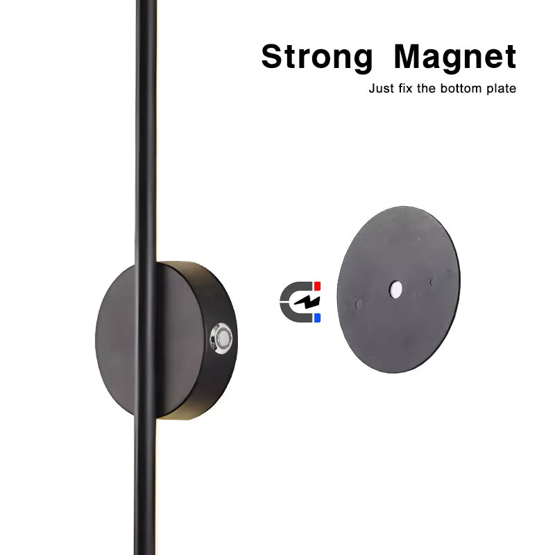 HAULVANG LED Wandleuchte Schwarz, Kabellose lineare Wandlampe mit 5200mAh Akku, Dimmbar mit 3CCT und Magnetischem Berührungsschalter - Bild 5