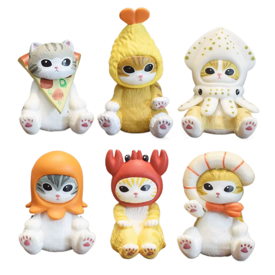 Bandai Mofusand Meeresfrüchte-Serie, Katzen-Blindbox, Actionfigur, Einzelfigur - Bild 5