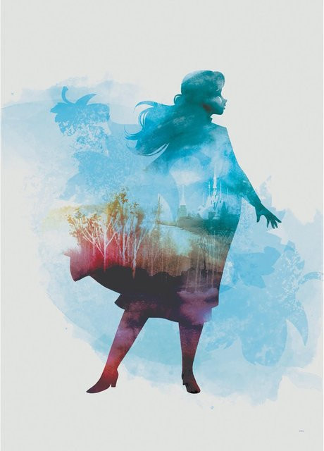 Komar Wandbild Frozen Anna Aquarell bunt B/H: 50 x 70 cm - Bild 1