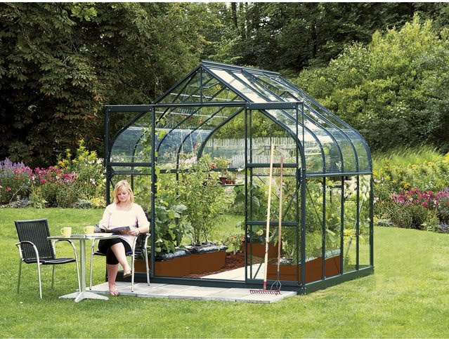 Vitavia Gewächshaus Diana 6700 in Smaragdgrün mit 6,7 m² Fläche und 3 mm ESG-Glas - Bild 3