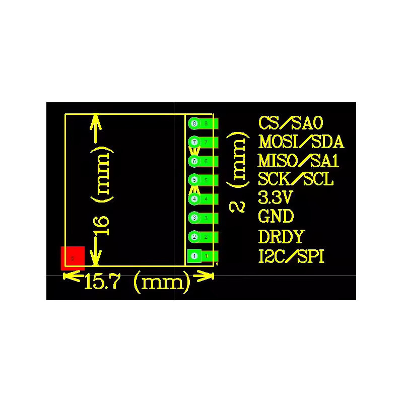 PNI RM3100 Magnetometer-Modul DEMO-Board – 3-Achsen Elektronischer Kompass-Sensor-Kit für präzise geomagnetische Messungen - Bild 3