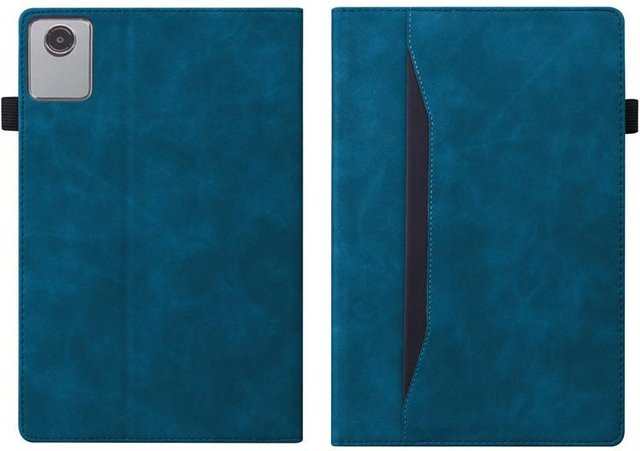 Luxus PU Leder Brieftasche Hülle für Lenovo Idea Tab 11 (11 Zoll) in Blau - Bild 1