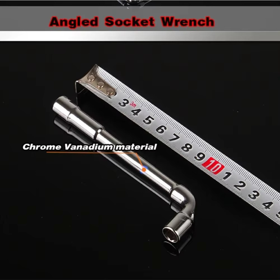 Veconor L-förmiger Steckschlüsselschlüssel mit Durchgangsloch, Universal-Handwerkzeug für Reparaturen, Silber, 8–19 mm - Bild 3