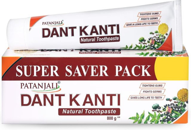 Patanjali Dant Kanti Natürliche Zahnpasta, 800g (4 x 200g) - Bild 1