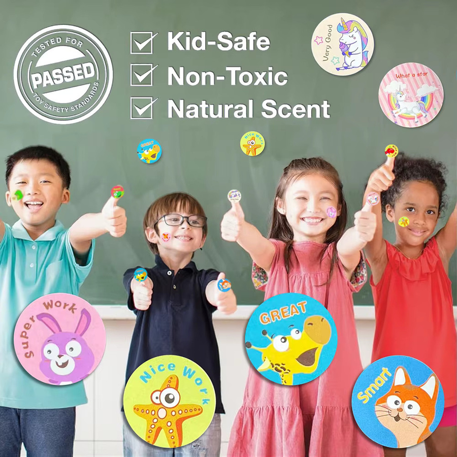 Motivierende Belohnungsaufkleber für das Klassenzimmer mit Sternen, Herzen und Smileys in Mehrfarbig - Bild 4
