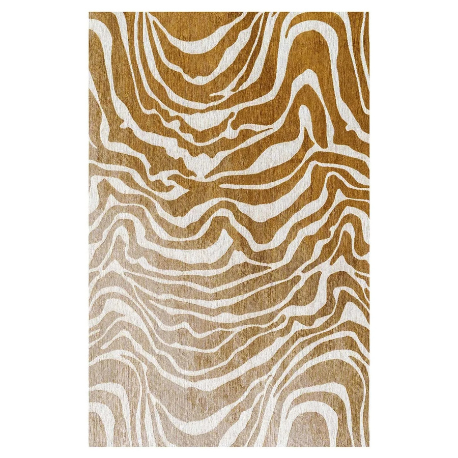 Lola&Moi Teppich Bamako Zebrastreifen Gelb Sand Beige B/T: 80 x 150 cm - Bild 2