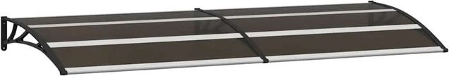 vidaXL Vordach Schwarz aus Polycarbonat und Aluminium, Wandmontage, gebogen, B: 240 cm, T: 75 cm - Bild 1