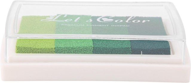 Igeteck Wasserfarben Stempelkissen für Gummi-Stempel und Scrapbook-Dekoration in Grau und Grün - Bild 1
