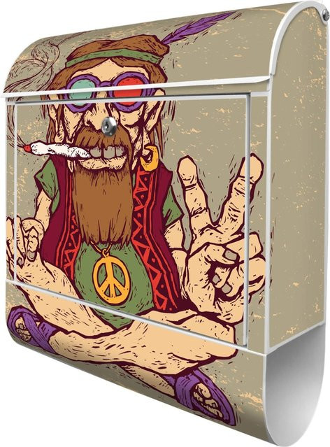 Banjado Briefkasten Anthrazit mit Kuh-Motiv, B/T/H: 37 x 37 x 10,5 cm - Bild 1