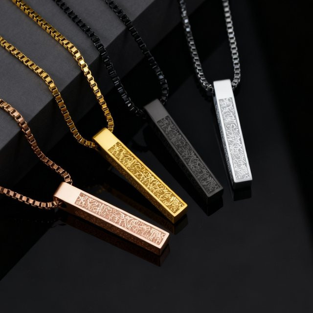 prjewel Anhänger-Halskette, Edelstahl, Gold, Herren - Bild 1