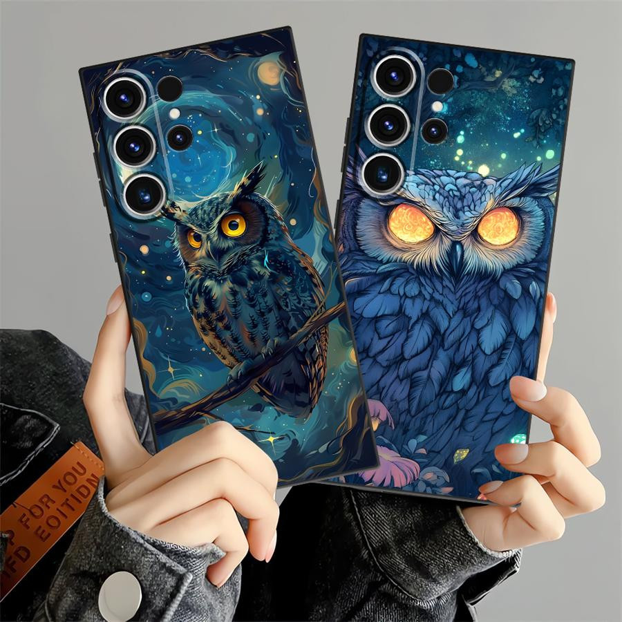 Handyhülle Fantasy-Eulen Design für Samsung Galaxy S26 Ultra S25 Plus S24 S23 S21 FE S20 Ultra S10 S9 Note 20 Multicolor - Bild 1