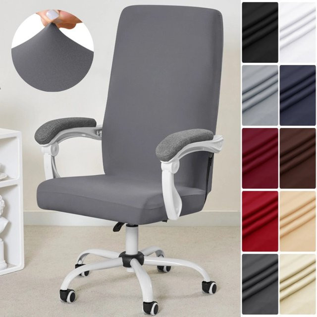 WANERQU Bürostuhlbezug aus Polyester, grau, dehnbar, schmutzabweisend und rutschfest - Bild 1