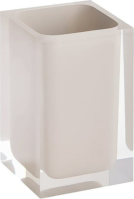 Brillantbad BISTA Glashalter aus Polyresin in Beige, freistehend für Bad und Küche, B/T/H: 7,2 x 11,0 x 7,2 cm - Bild 1