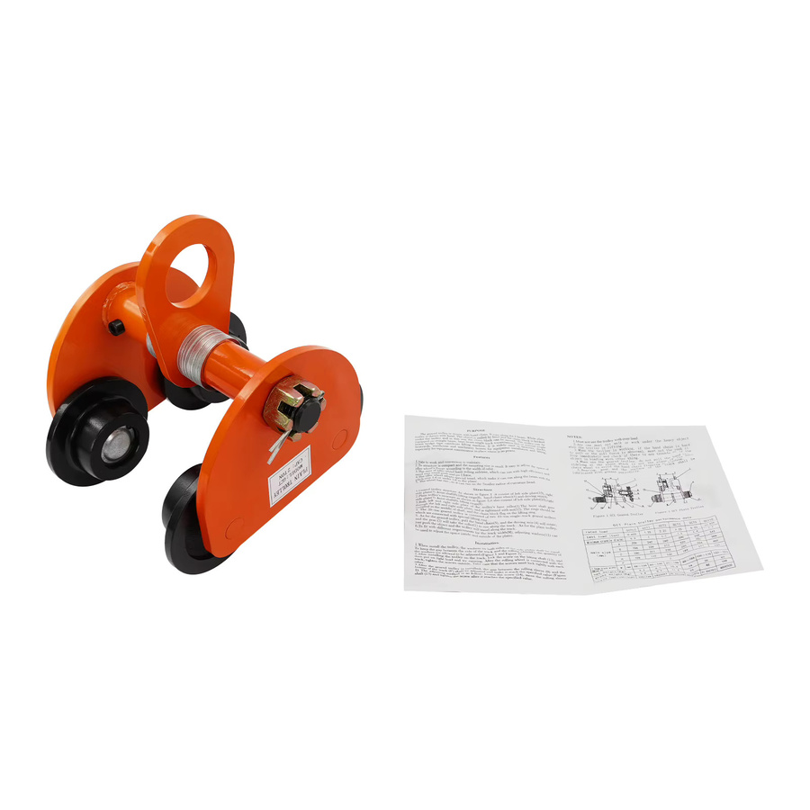 CNCEST Manueller 2T Trägerwagen Balkenwagen in Orange mit Laufrollen - Bild 5