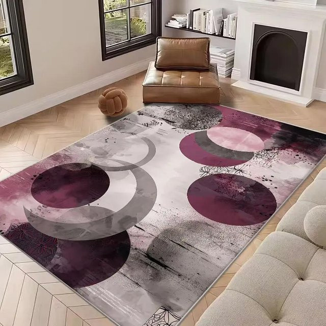 Lodestar Teppich mit abstraktem geometrischem Design in Multicolour, weich und rutschfest, B/T: 80 x 120 cm - Bild 1