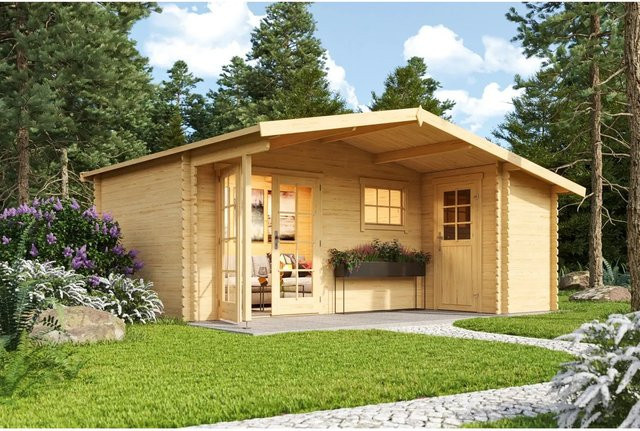 Lasita Maja Gartenhaus Little Rock naturbelassen braun B/H/T: 558,7 x 245,1 x 480 cm - Bild 1