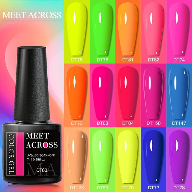 MEET ACROSS Nagellack, Neon-Gel, 7 ml, Glänzend - Bild 1