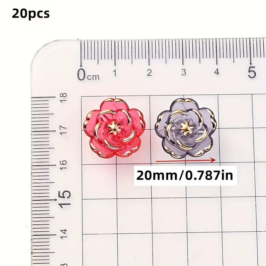 QYWCTZ Perlen, blumenförmig, Rosen-Kamelien, Acryl, 20 mm - Bild 2