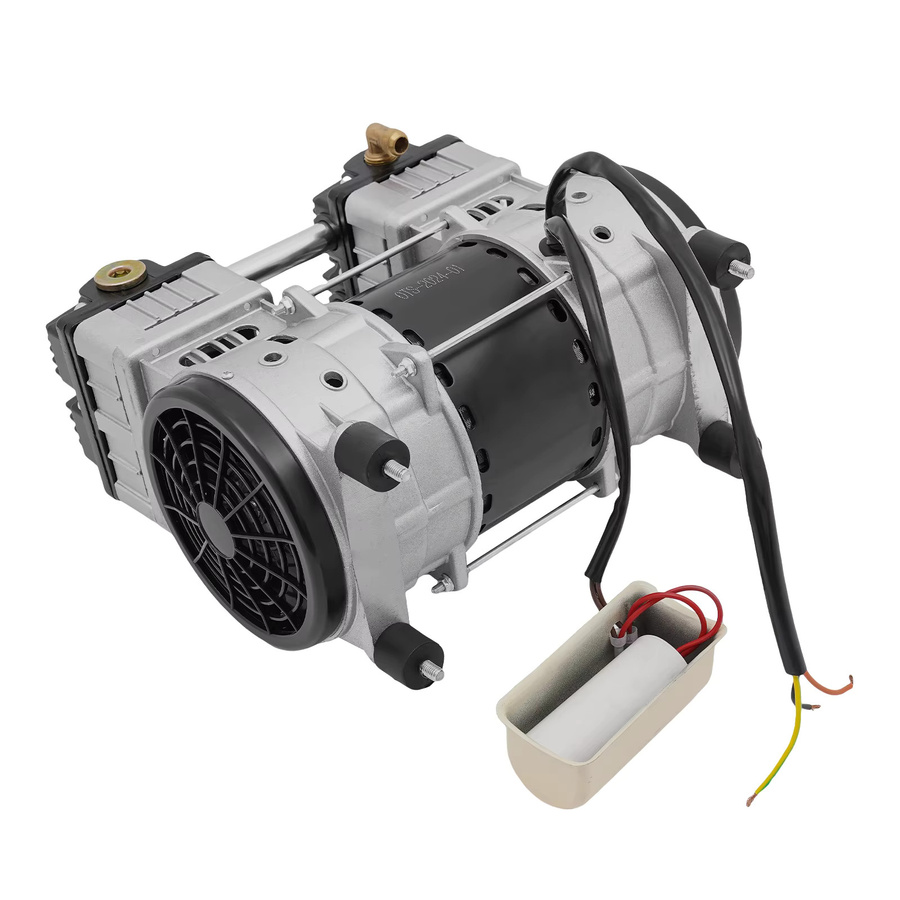 CNCEST Luftkompressor-Pumpenkopf 1500W 220V in Silber mit 140L/min, Doppel-Schalldämpfer und Kühlventilator - Bild 5
