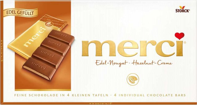 Merci Edel-Nougat Mini-Tafelschokoladen 112 g - Bild 1