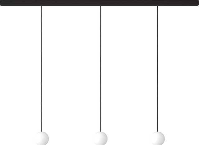 KOMOT KOS Trio S LED-Pendelleuchte-Schiene mit Opalglas in Schwarz matt, Tunable White 2200K - 4200K, Länge: 150 cm - Bild 1