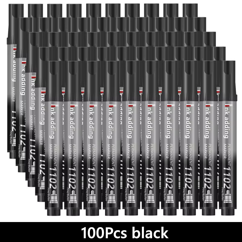 Permanent Marker Set mit feiner Spitze und wasserfester Tinte in Schwarz, Blau und Rot, Strichstärke 2-3 mm - Bild 6
