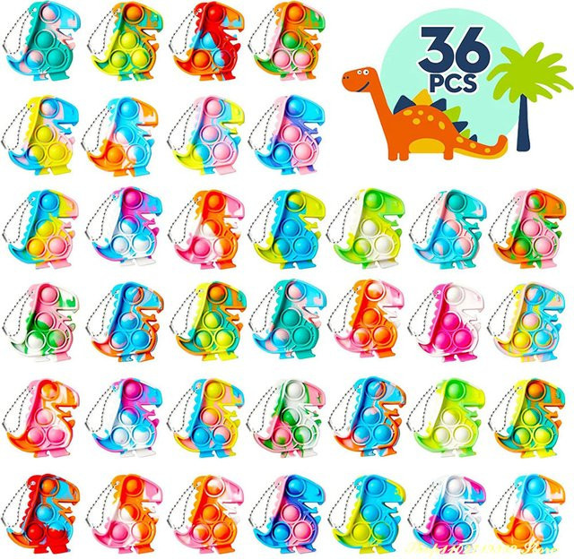 JK-ZMM Dinosaur Party Favors Pop Keychain Fidget Toys 12-36-teiliges Set - Bild 1