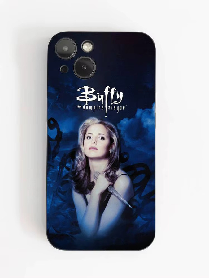 B-Buffy The Vampire Slayer Handyhülle aus weichem Silikon für iPhone 17 16 15 14 13 12 11 Pro Max Plus Air Mini in Schwarz - Bild 3