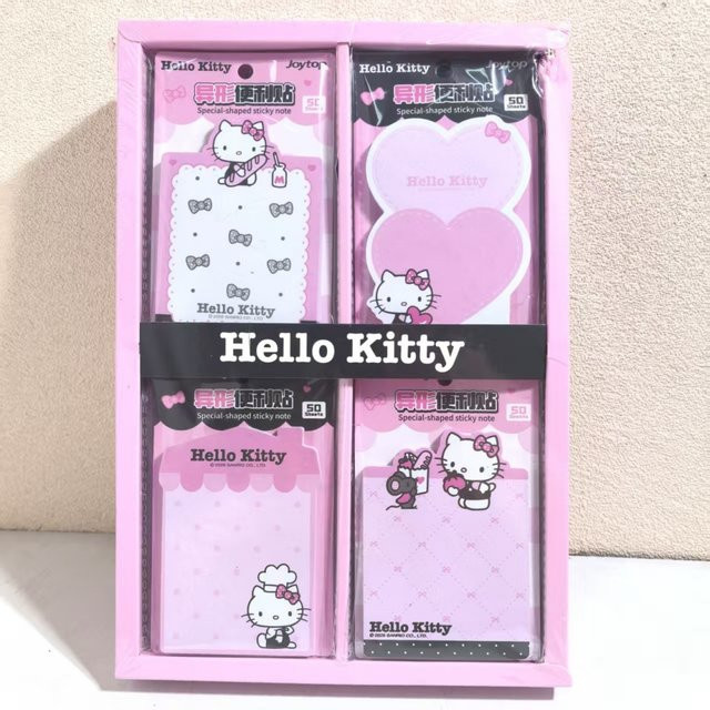 Sanrio Hello Kitty Haftnotizen in Blau und Pink, Kawaii Cartoon selbstklebende Notizblöcke für Schule und Büro - Bild 1