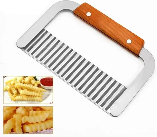Edelstahl Kartoffel Cutter und Gemüseslicer in Silber für Wellenschnitt von Kartoffeln, Zwiebeln und Chips - Bild 1