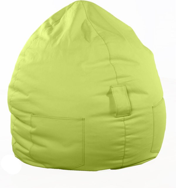 Sitzsack Billy von Kinzler aus grünem Baumwoll-Jeansstoff, Durchmesser: 75 cm, Höhe: 95 cm - Bild 1
