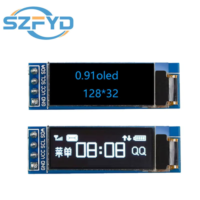 OLED LCD Display Modul SSD1306 Treiber IC mit IIC I2C Schnittstelle in Weiß/Blau für Arduino, 0,91 Zoll - Bild 2