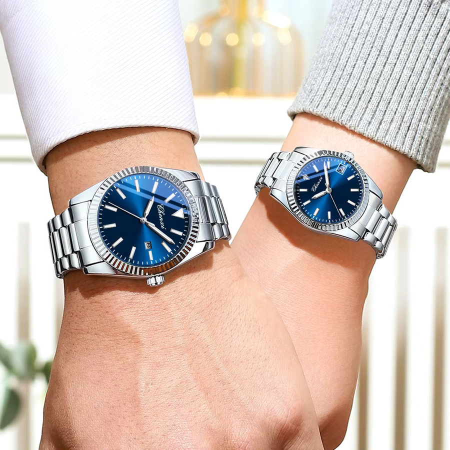 CHENXI Armbanduhr, Quarz, Edelstahl, Blau, Unisex - Bild 2