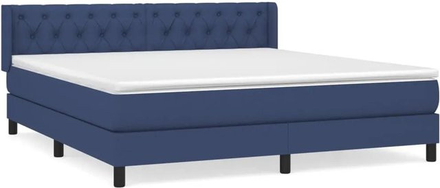 vidaXL Boxspringbett Hybrid mit Matratze und Taschenfederkern in Blau, B/T/H: 160 x 200 x 78 cm - Bild 1