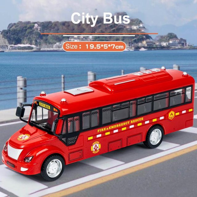 Linyi toy car Doppel-Trägheits-Schiebe-Campusbus-Automodell, mit Ton und Licht Musik, ab 0 Jahren - Bild 1