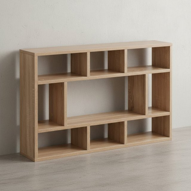 Wandregal MAGRA von KADIMA DESIGN mit 9 Fächern aus Spanplatte mit Melaminharz-Beschichtung in Braun, B/H/T: 75 x 51 x 16 cm - Bild 1