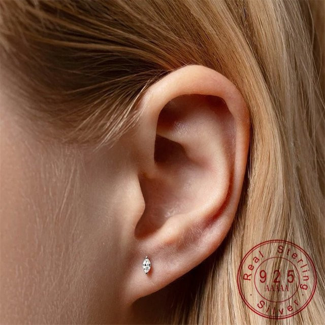 OBEAR Ohrstecker 925 Silber, 18K Vergoldet, Zirkonia, Damen - Bild 1